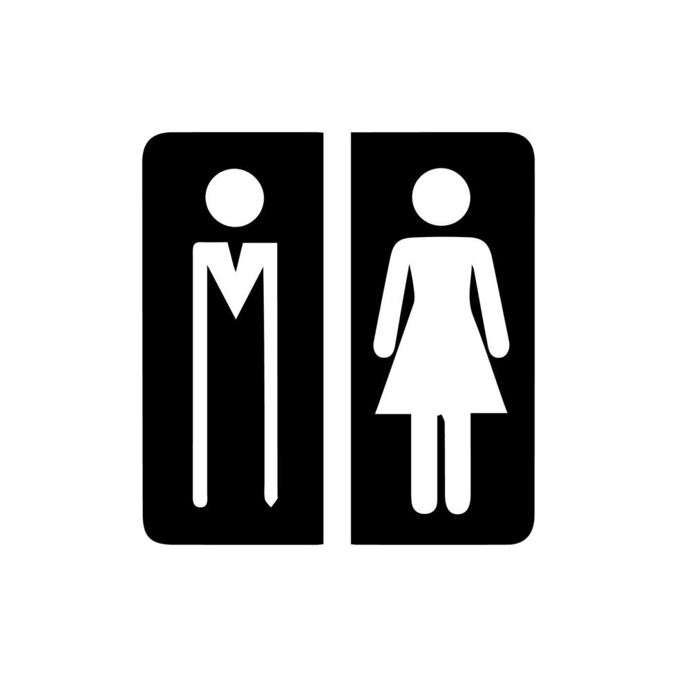 Mädchen und Jungs Toilette unterzeichnen. Männer und Frauen Toilette Symbol. Toilette Symbol Zeichen Symbol. Vektor Illustration.