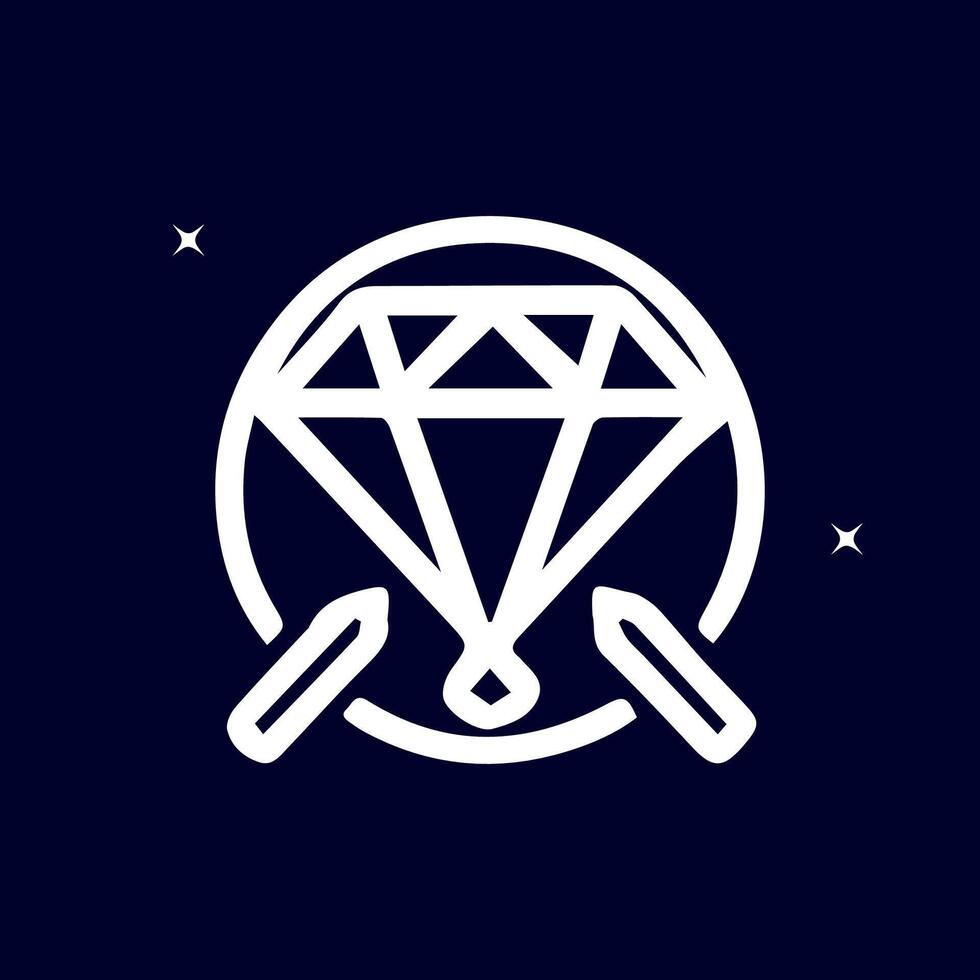 diamant i en platt stil. abstrakt svart diamant ikon. vektor ikon logotyp fri