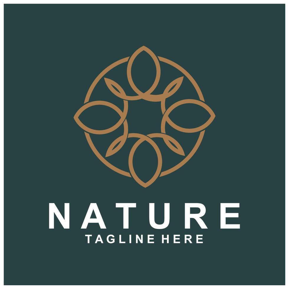 enkel blomma logotyp natur logotyp abstrakt design vektor