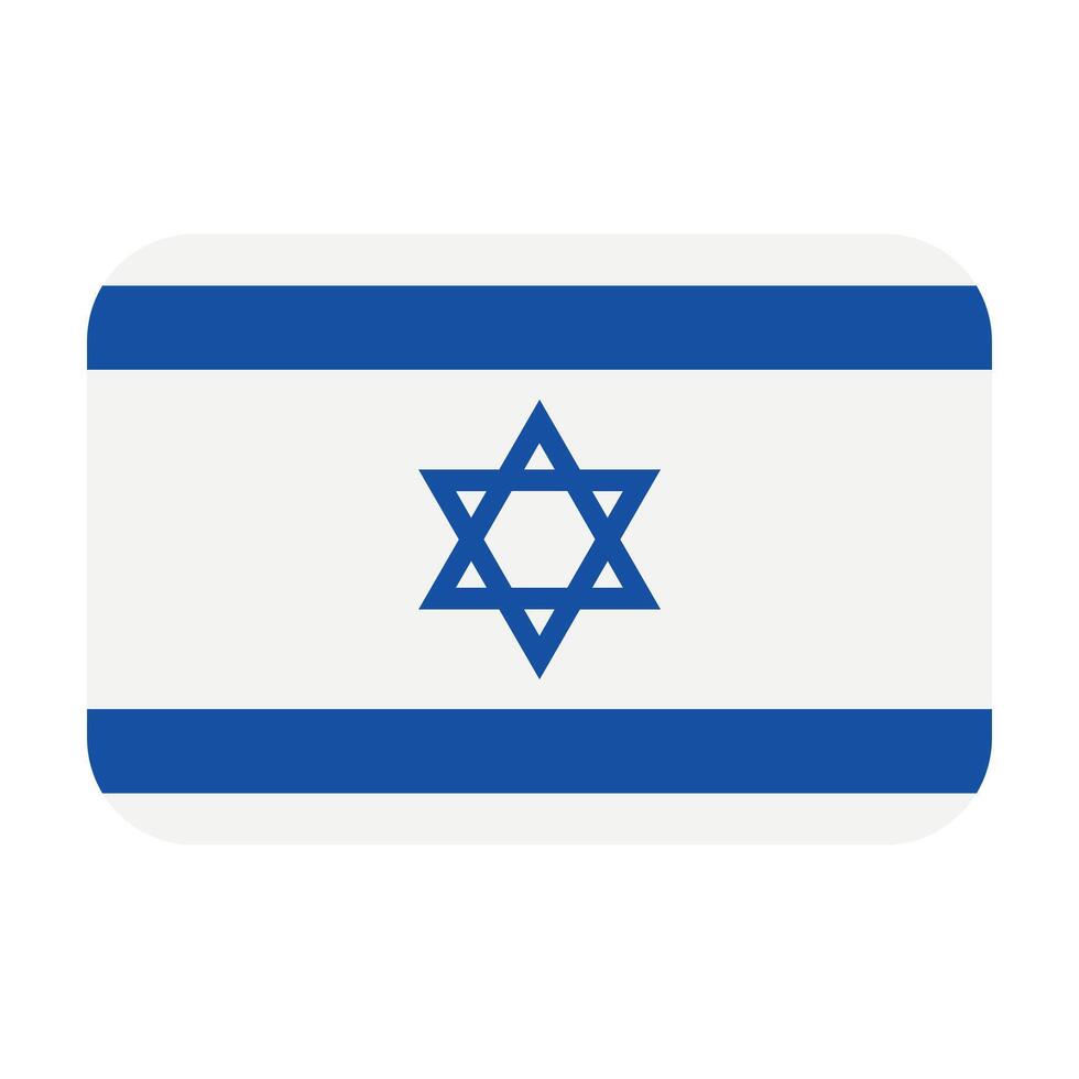 vektor Israel flagga i en rektangel isolerat på vit bakgrund