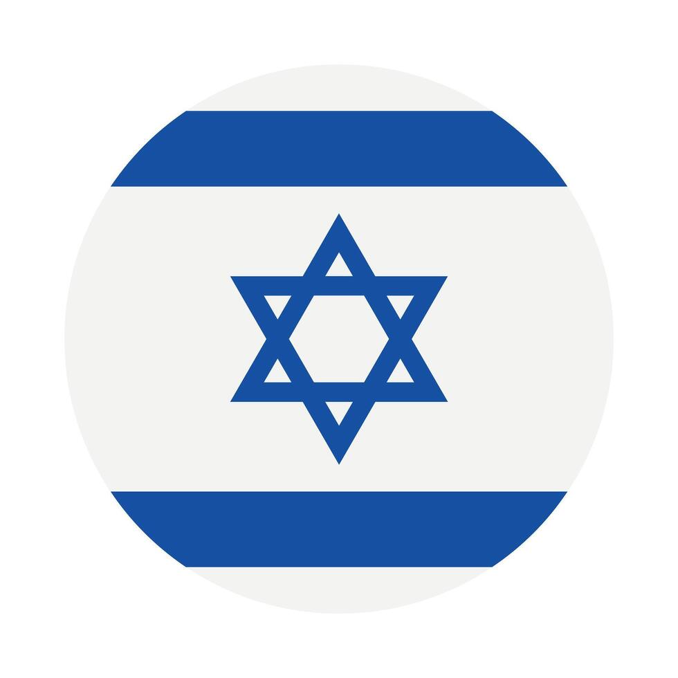 Vektor Israel Flagge im ein Kreis isoliert auf Weiß Hintergrund