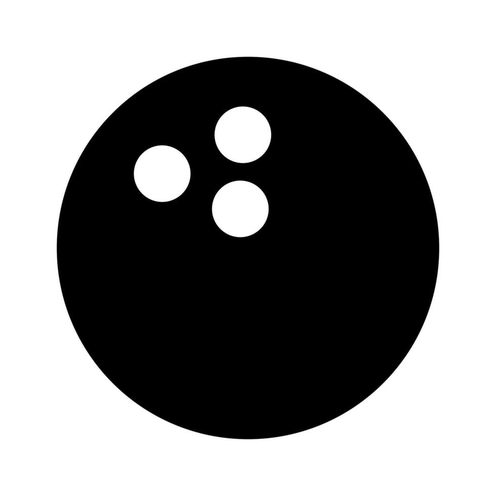 schwarz Vektor Bowling Ball Symbol isoliert auf Weiß Hintergrund