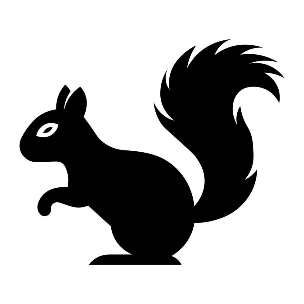 schwarz Vektor Eichhörnchen Symbol isoliert auf Weiß Hintergrund