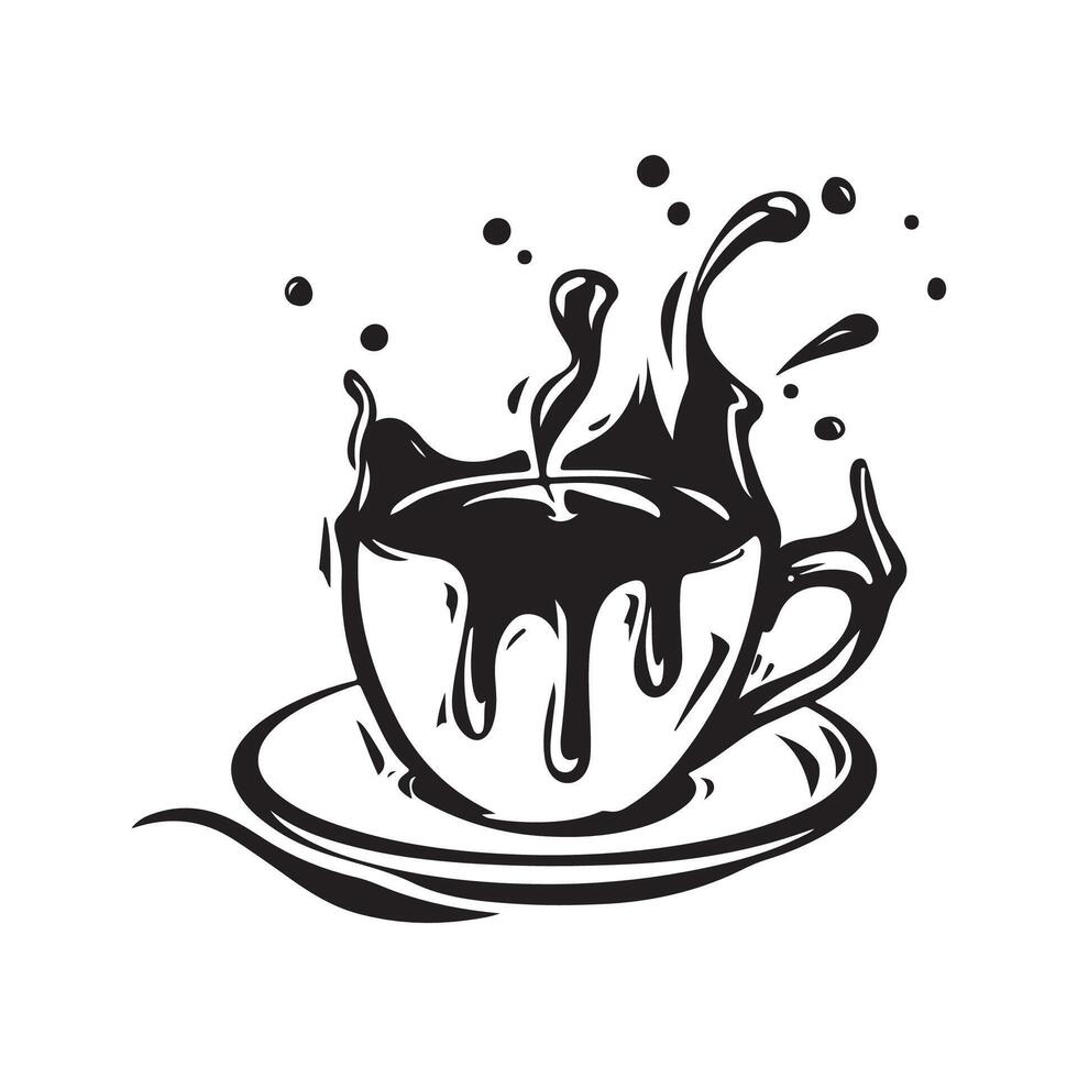 kaffe droppa vektorer och illustrationer på vit bakgrund