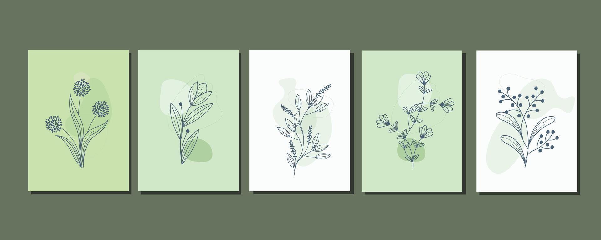 wilde Blumen-Vektor-Sammlung. kräuter, krautige blütenpflanzen, blühende blumen, halbsträucher isoliert auf weißem hintergrund. handgezeichnete detaillierte botanische vektorillustration. vektor