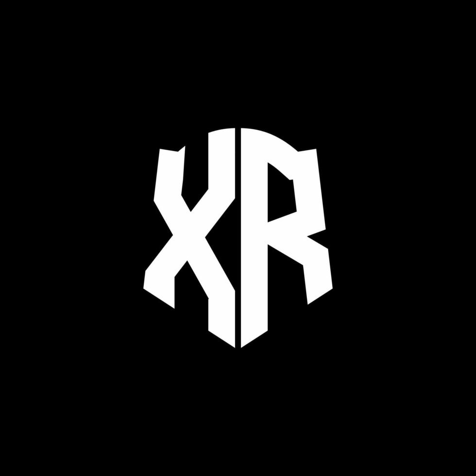 xr monogram brev logotyp band med sköld stil isolerad på svart bakgrund vektor