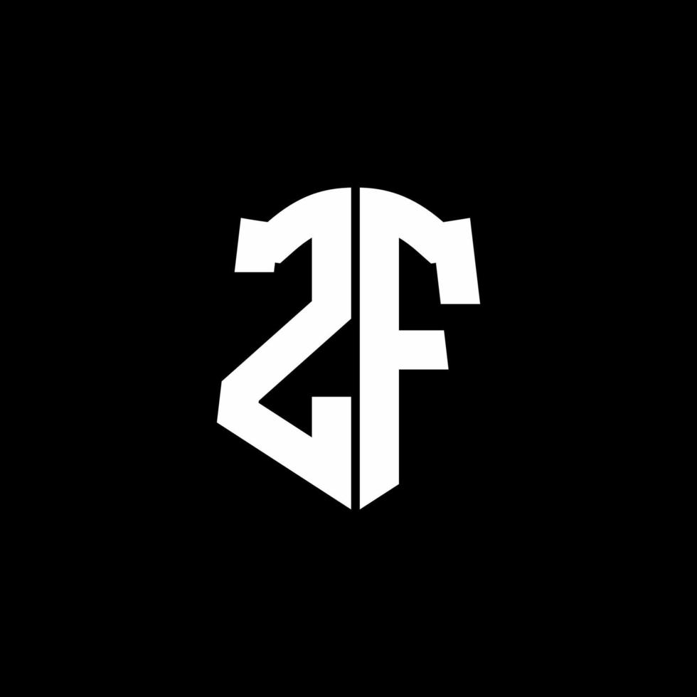 zf monogram brev logotyp band med sköld stil isolerad på svart bakgrund vektor