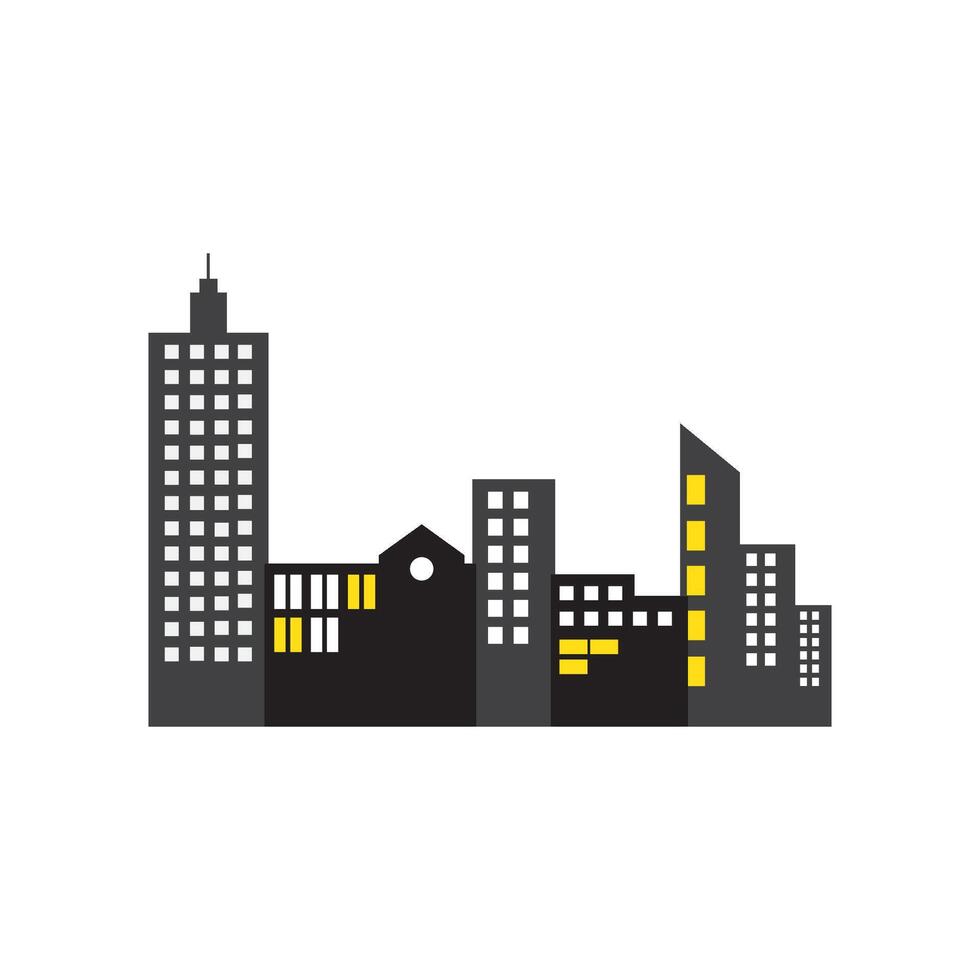 stadens skyline logotyp vektor