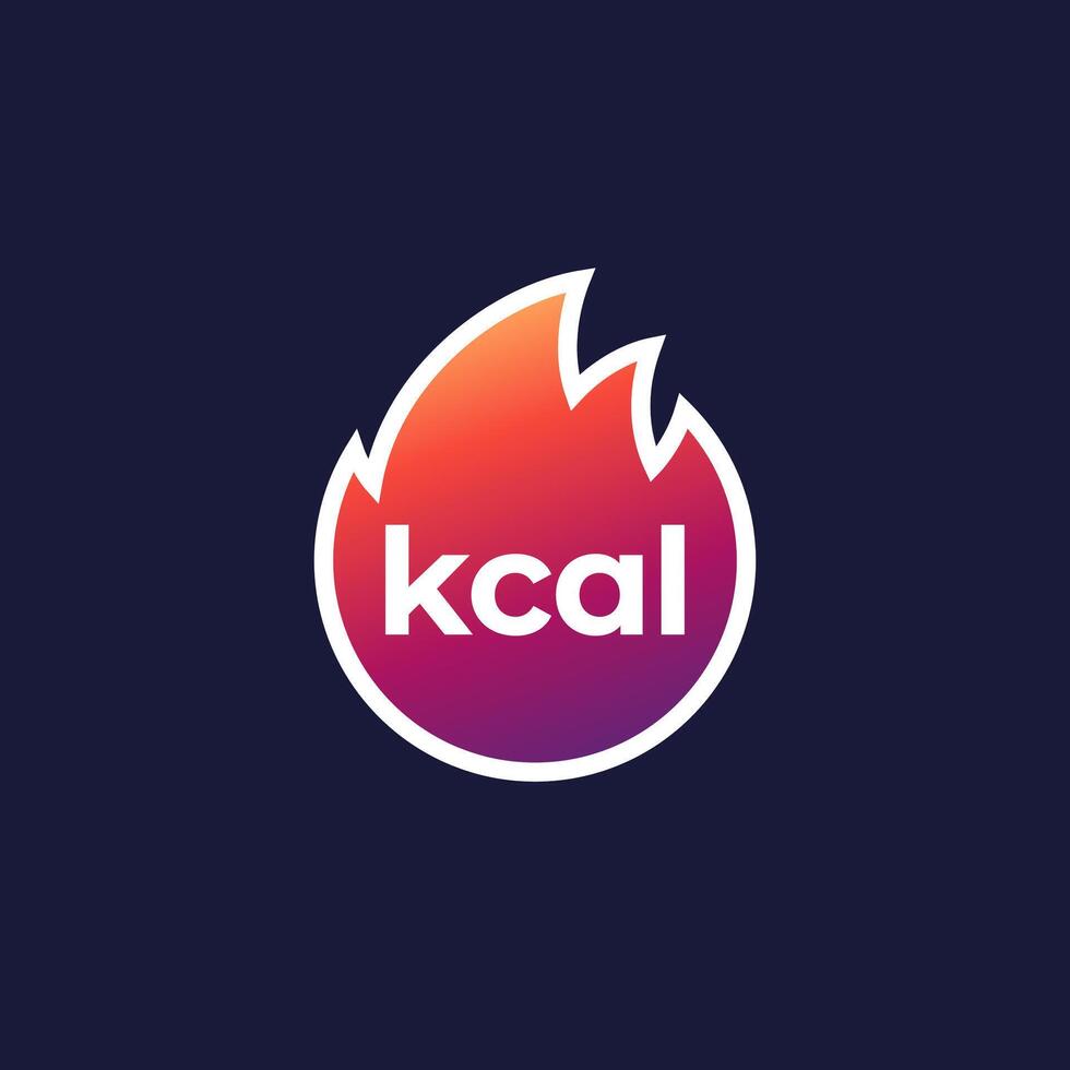 kcal Symbol, Kilokalorie oder Fett Verbrennung Vektor Design