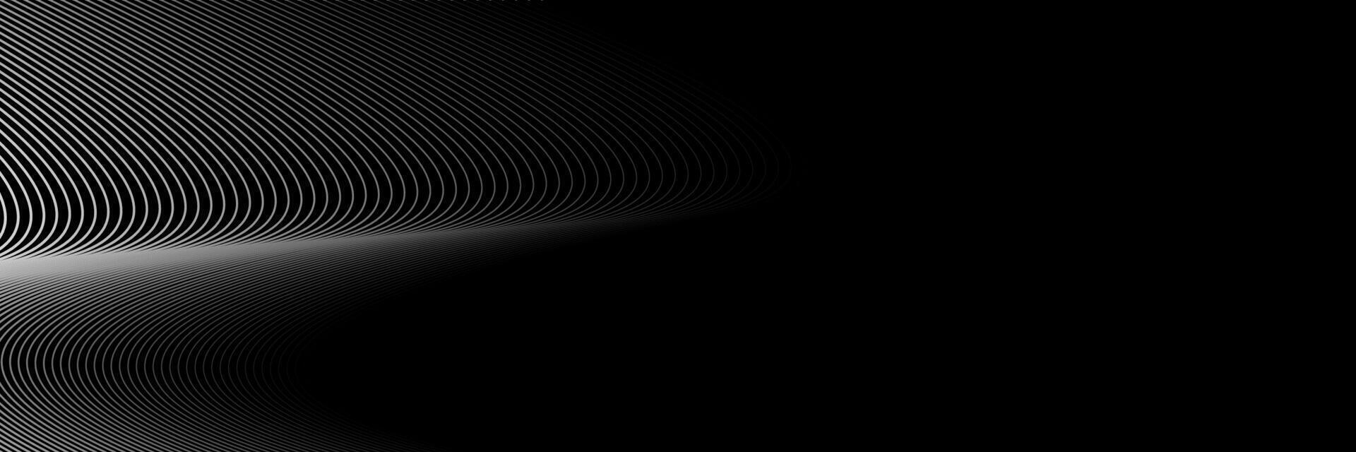 dunkel abstrakt Hintergrund mit glühend Welle. glänzend ziehen um Linien Design Element. futuristisch Technologie Konzept. Vektor Illustration