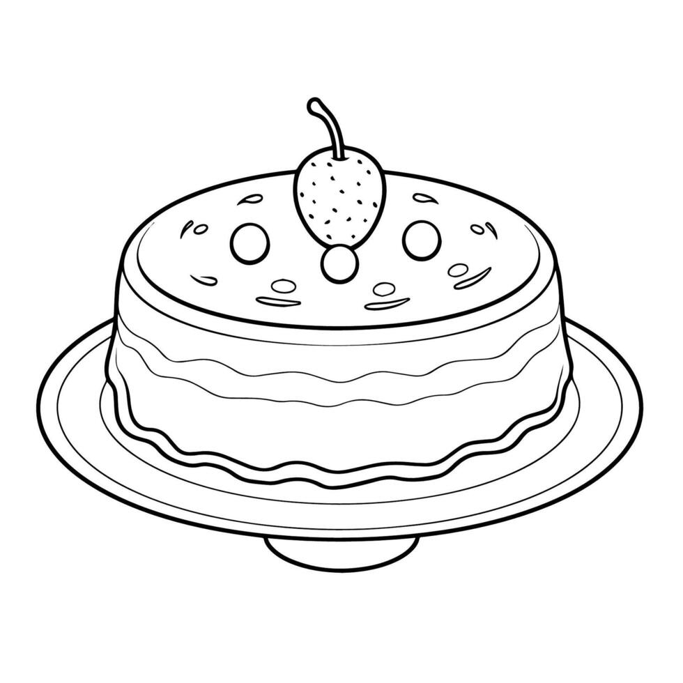 sauber Vektor Gliederung von ein Kuchen Symbol zum vielseitig Anwendungen.