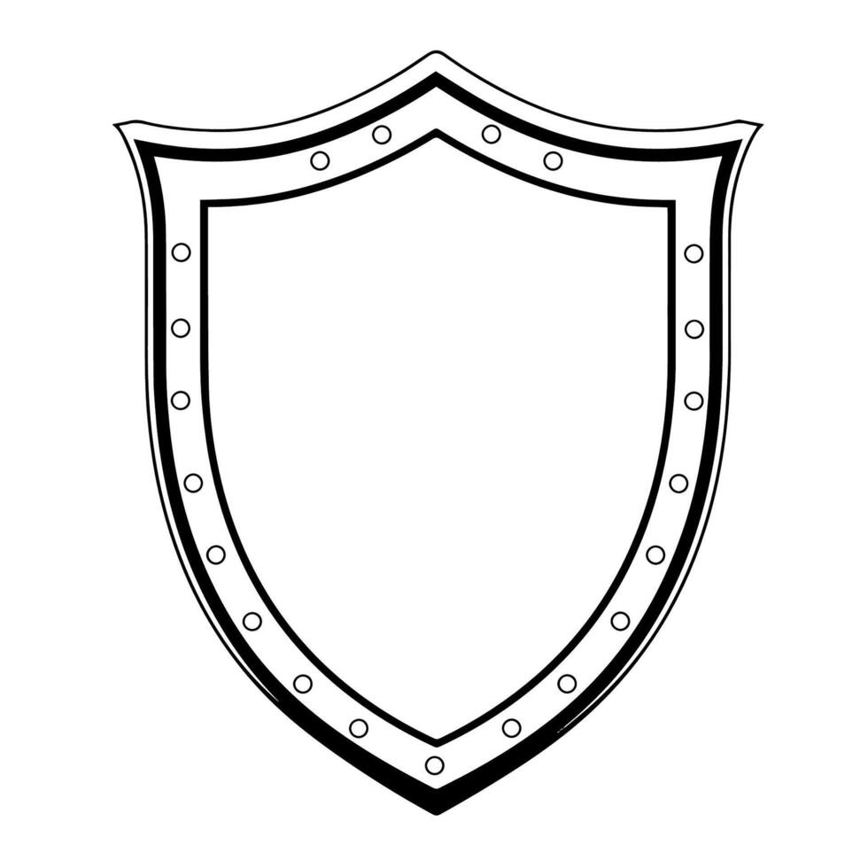 solide Heer Schild Gliederung Symbol im Vektor Format zum Verteidigung Entwürfe.