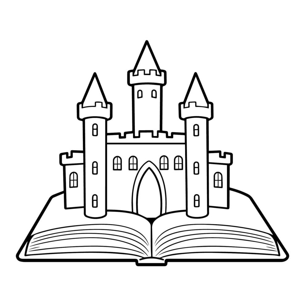 elegant Vektor Gliederung von ein Buch mit Schloss Symbol zum vielseitig verwenden.