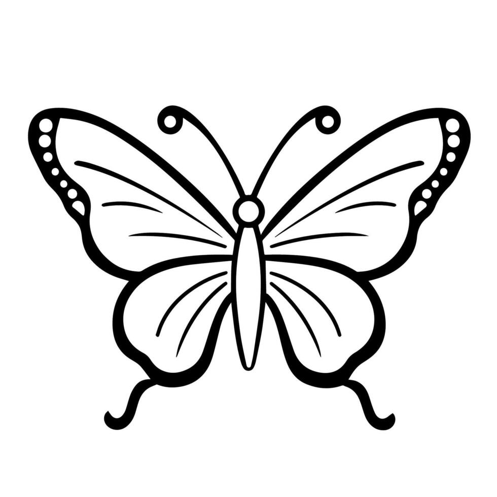 anmutig Vektor Gliederung von ein Schmetterling Symbol zum vielseitig verwenden.