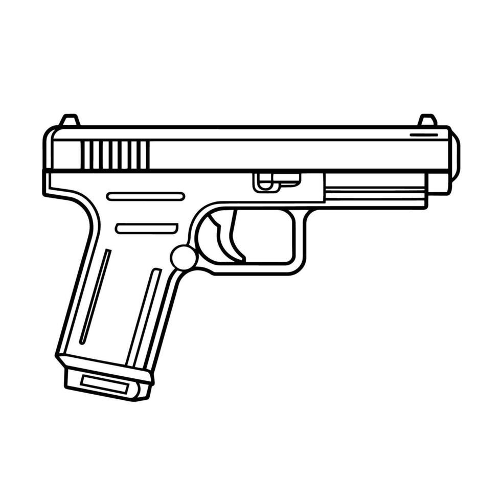 modern halvautomatisk pistol pistol översikt ikon i vektor formatera för skjutvapen mönster.