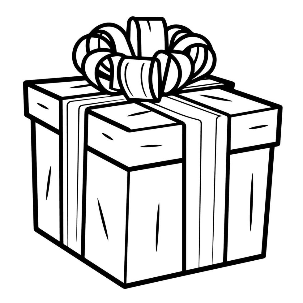 charmig gåva låda översikt ikon i vektor formatera för festlig mönster.