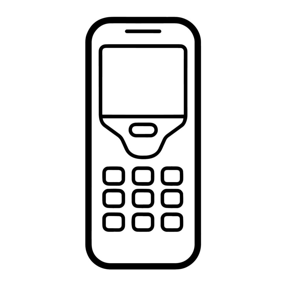 glatt Zelle Telefon Gliederung Symbol im Vektor Format zum Kommunikation Entwürfe.