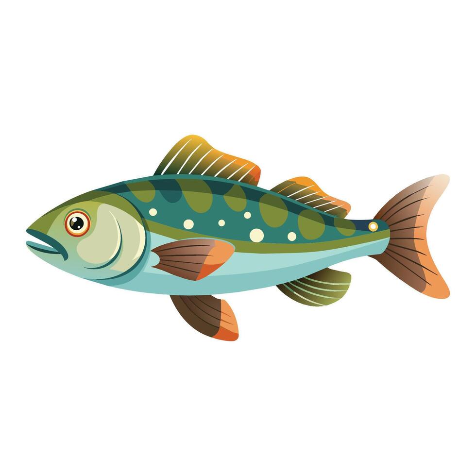 Kabeljau Fisch isoliert eben Vektor Illustration auf Weiß Hintergrund
