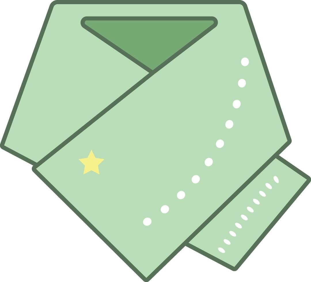 en grön scarf med en stjärna på den vektor