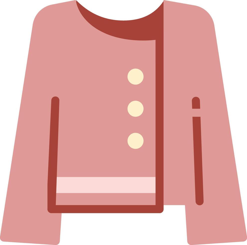 ein Rosa Jacke mit Tasten auf das Vorderseite vektor