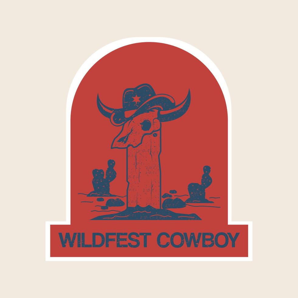 logotyp årgång amerikan cowboy skalle huvud vektor illustration med kläder design affisch