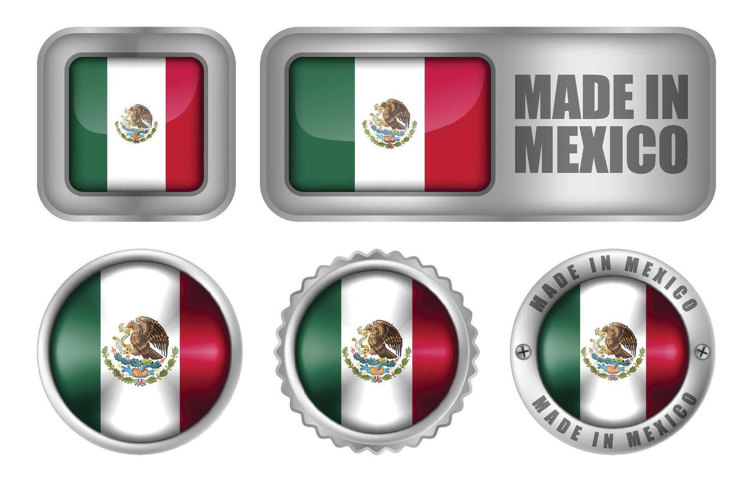 tillverkad i mexico täta bricka eller klistermärke design illustration vektor