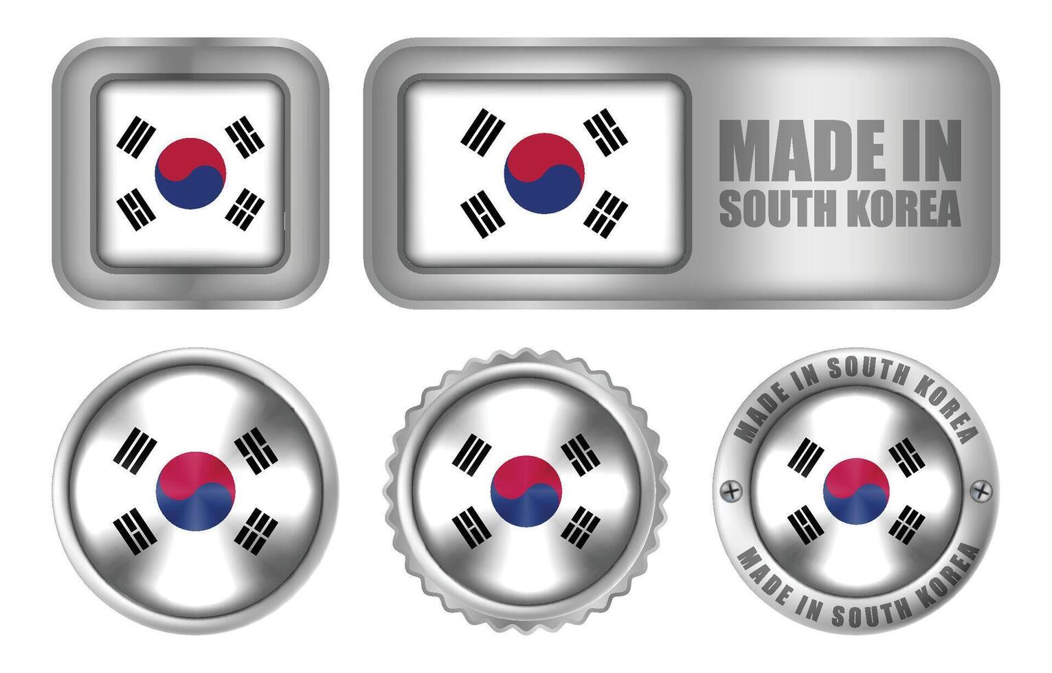 gemacht im Süd Korea Siegel Abzeichen oder Aufkleber Design Illustration vektor