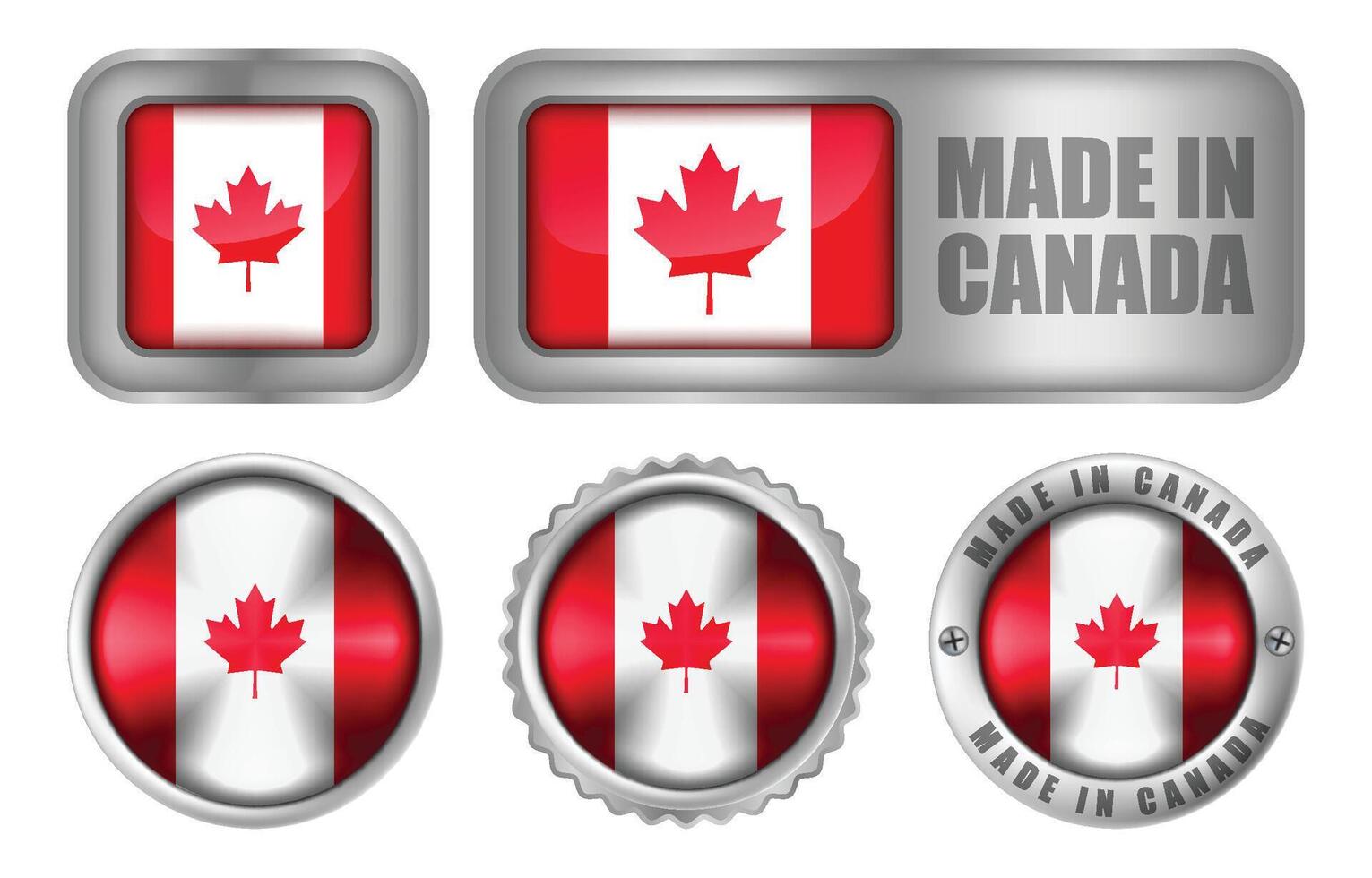 tillverkad i kanada täta bricka eller klistermärke design illustration vektor