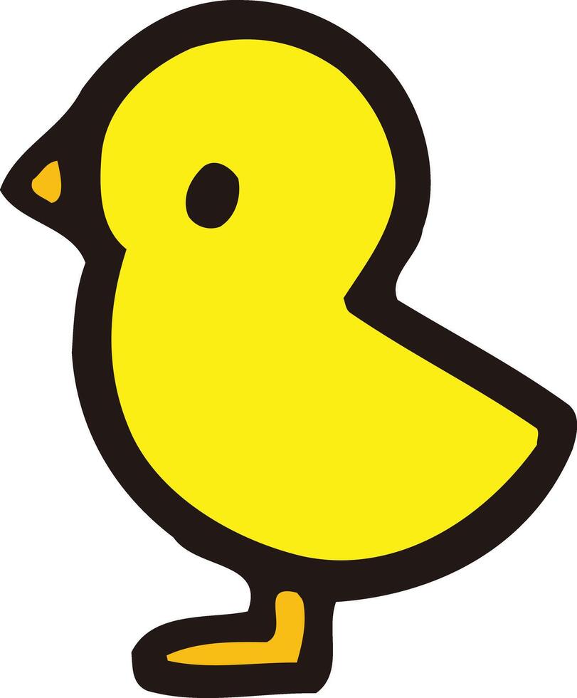 ein Karikatur Gelb Vogel mit schwarz Schnabel vektor