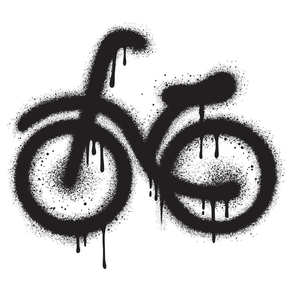 sprühen gemalt Graffiti Fahrrad isoliert mit ein Weiß Hintergrund. Vektor Design Straße Kunst. eps 10.