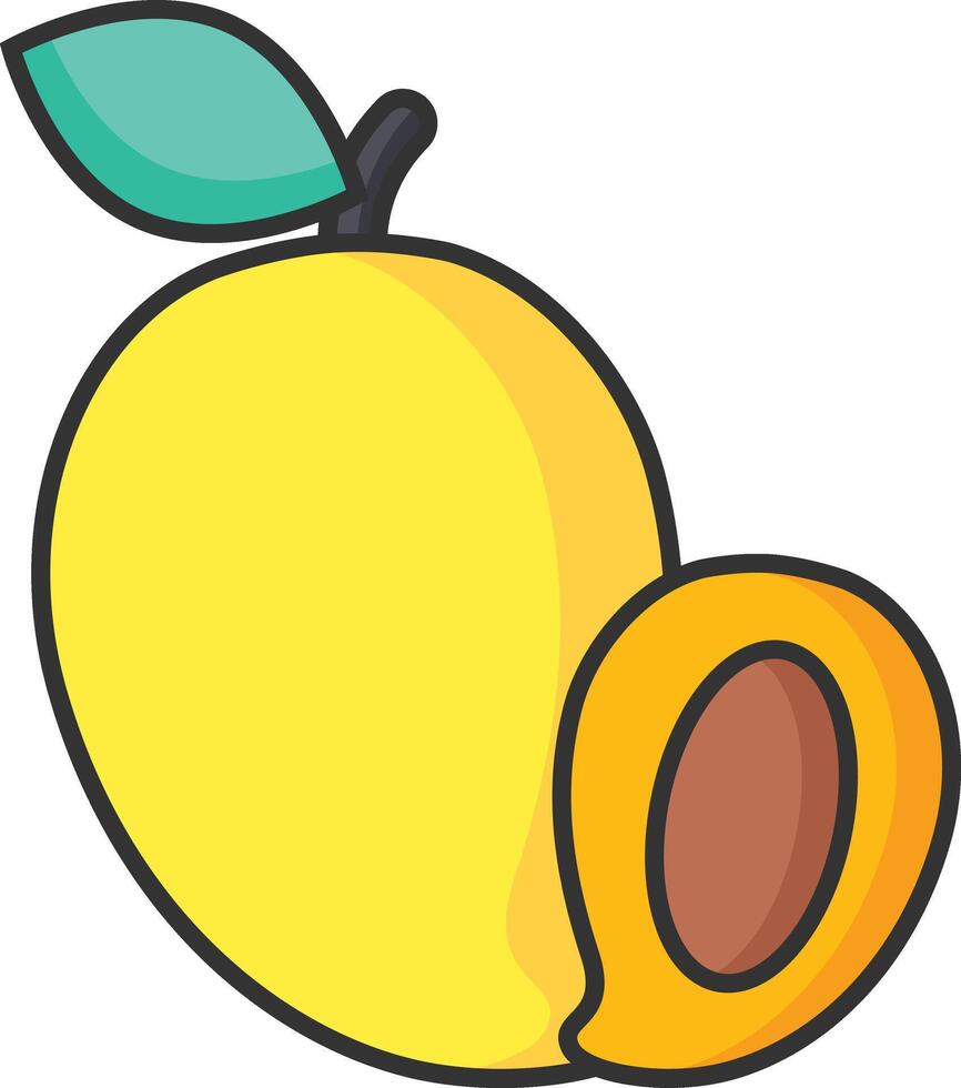 ein Mango mit ein Scheibe Schnitt aus von es vektor