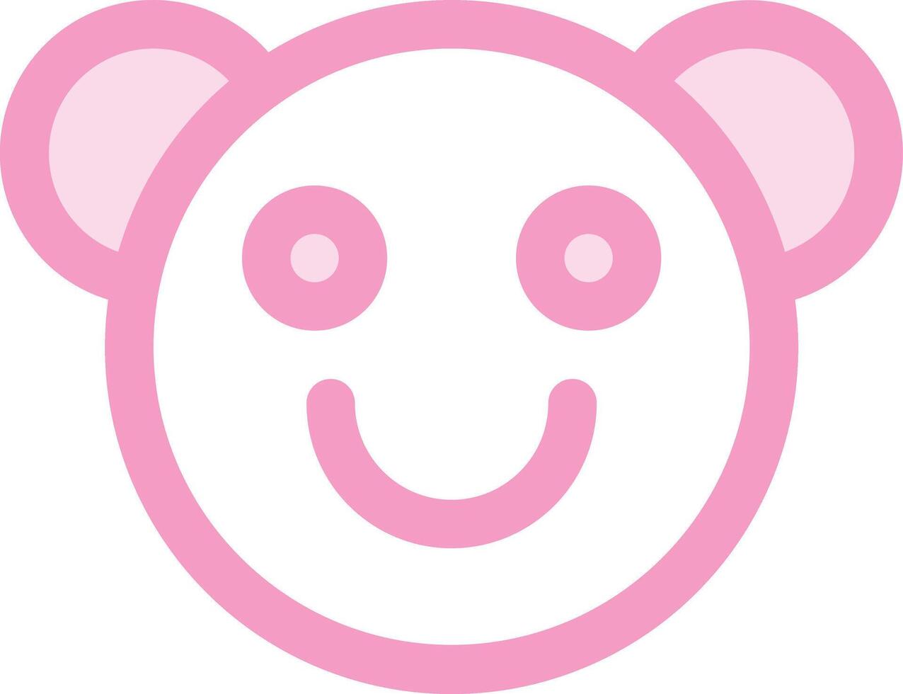 en rosa Björn ansikte med en leende vektor