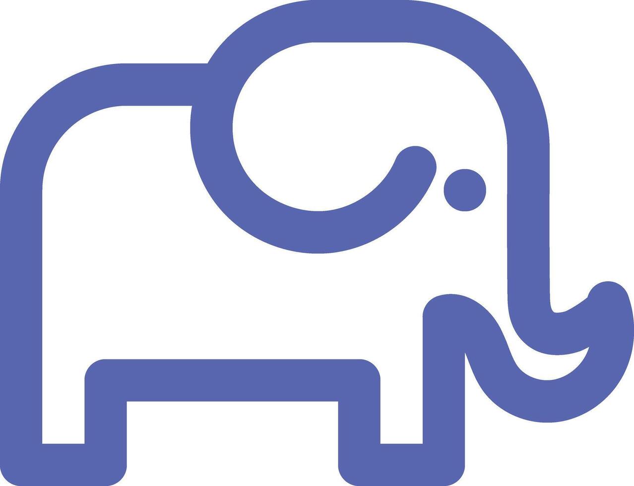 en blå elefant ikon på en vit bakgrund vektor