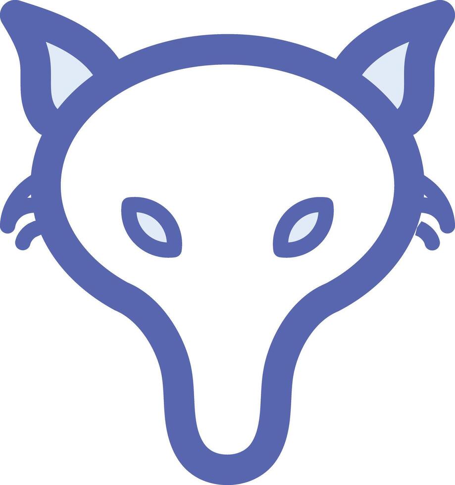 en blå räv huvud ikon på en vit bakgrund vektor