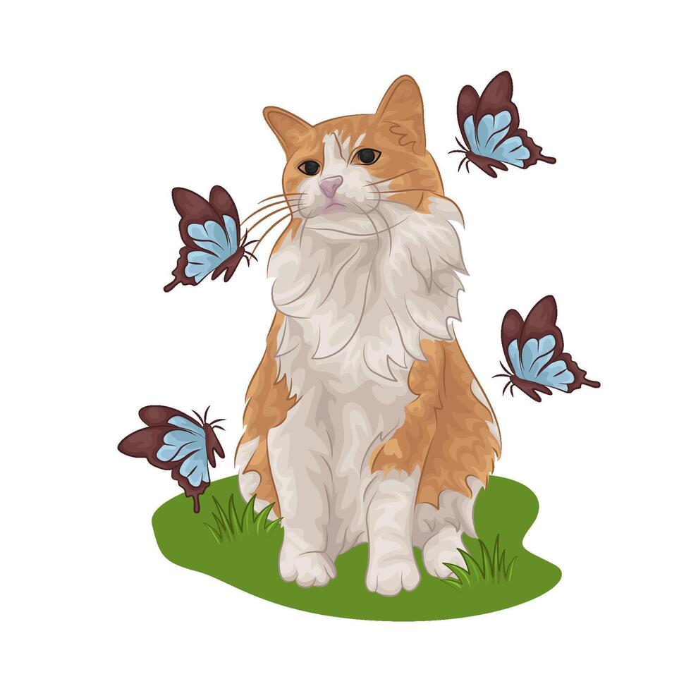 illustration av Sammanträde katt vektor