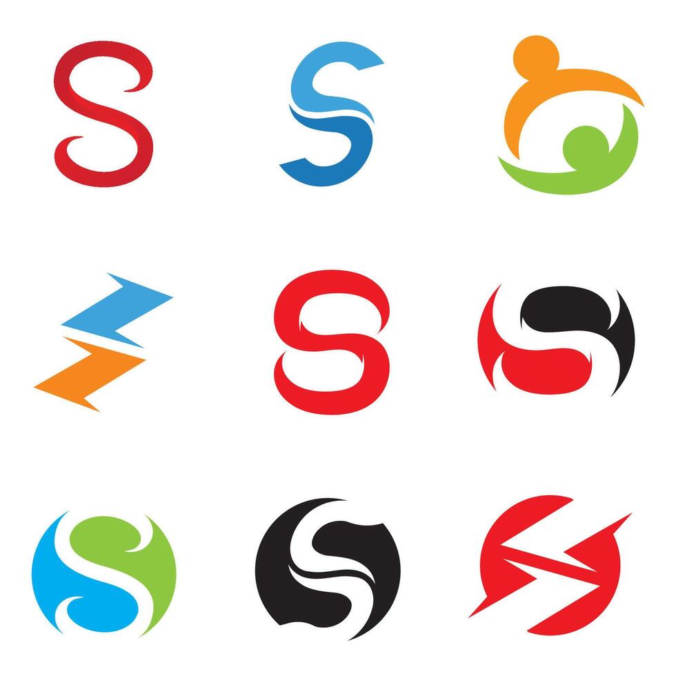 bokstaven s logotyp ikon designmall element vektor