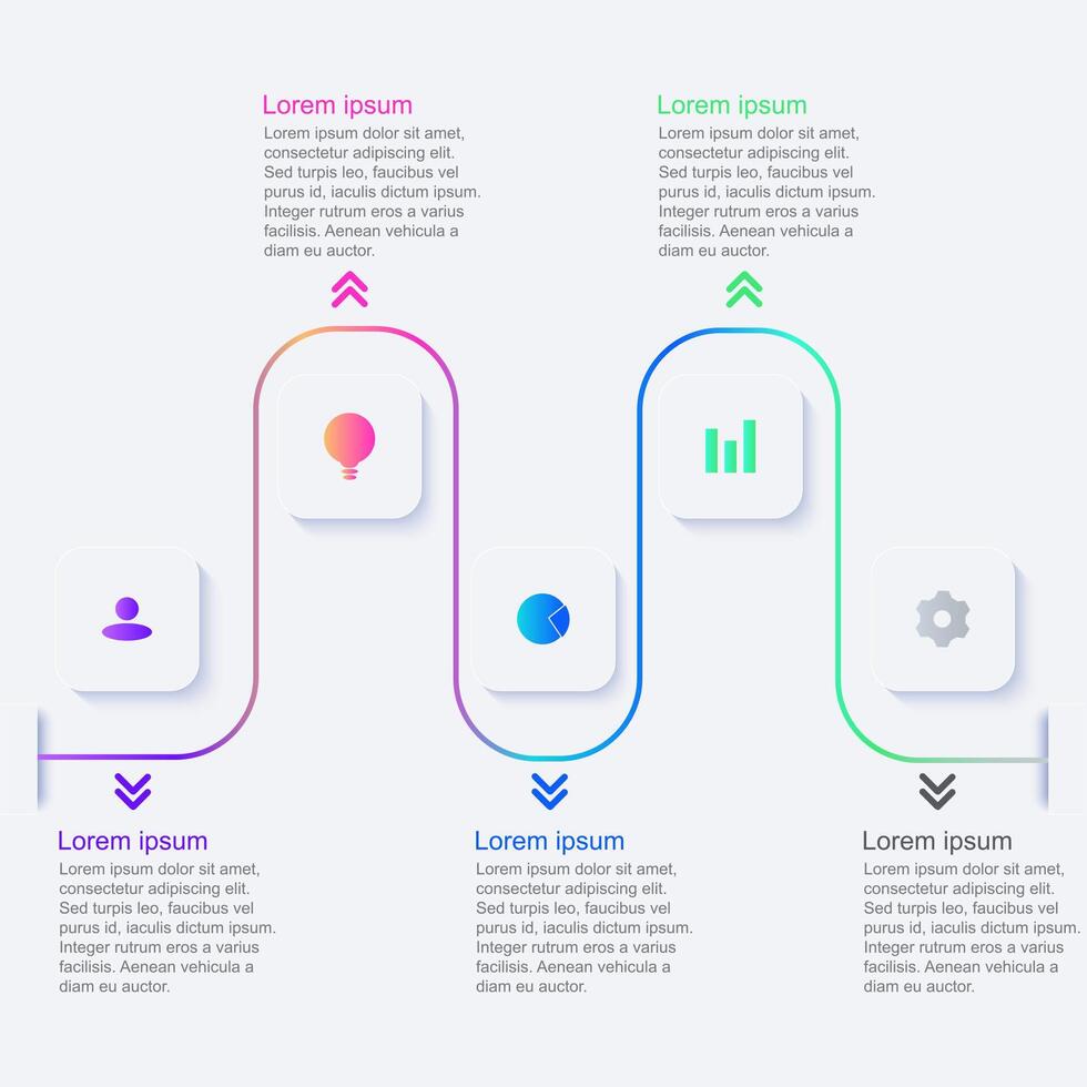 minimal Infografik und multi Farbe Symbole vektor