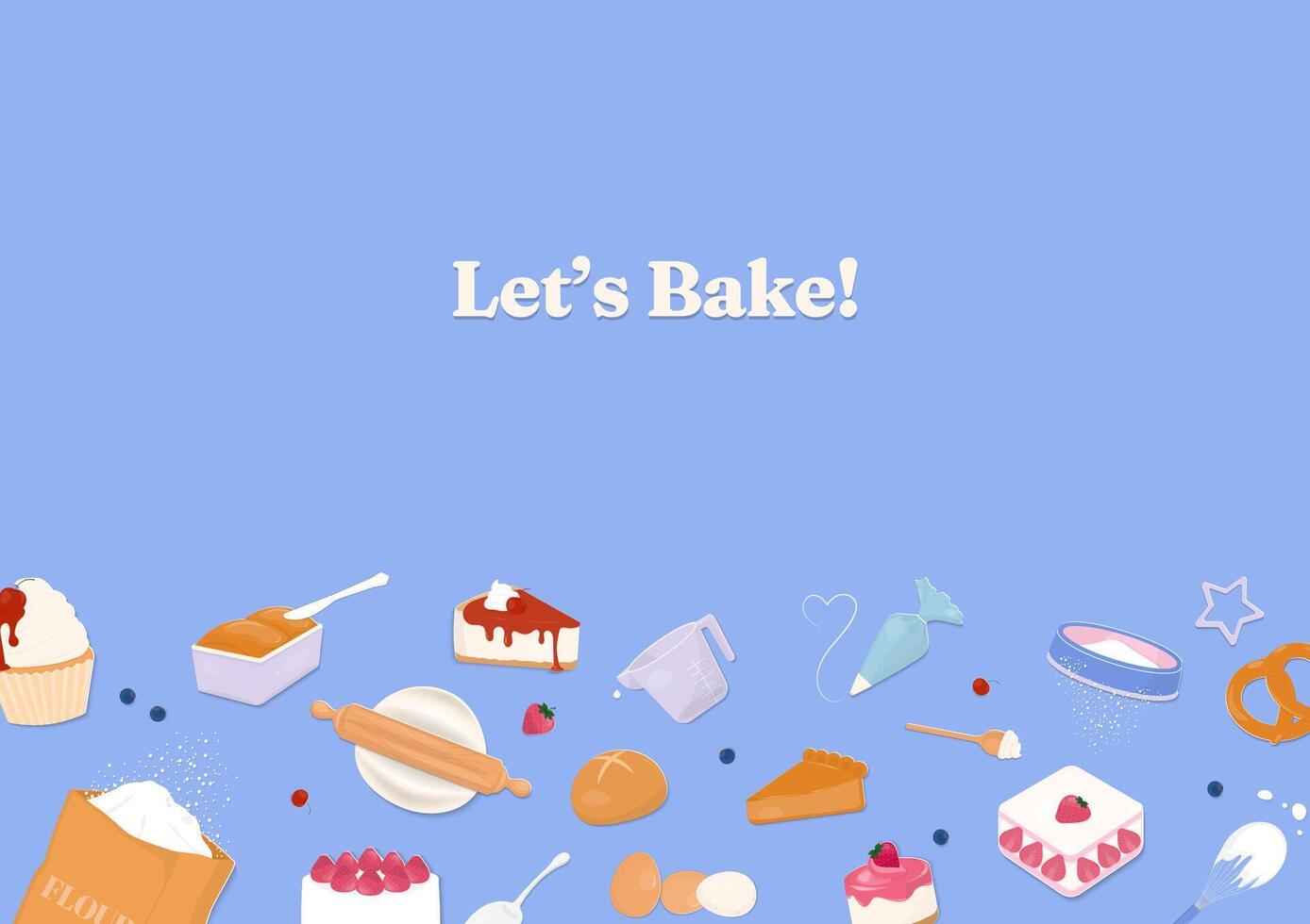 Backen Zutaten und Bäckerei Hintergrund vektor