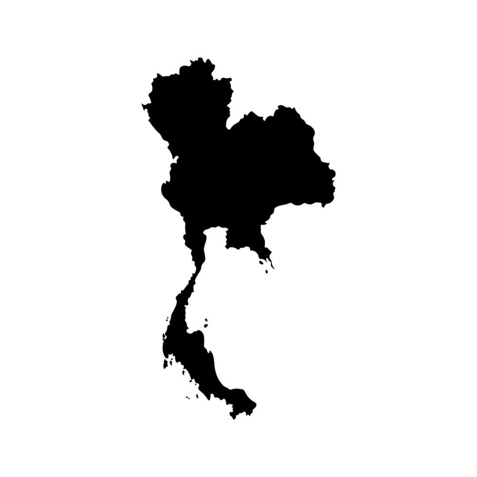 Vektor isoliert vereinfacht Illustration Symbol mit schwarz Silhouette von Thailand Karte. Weiß Hintergrund