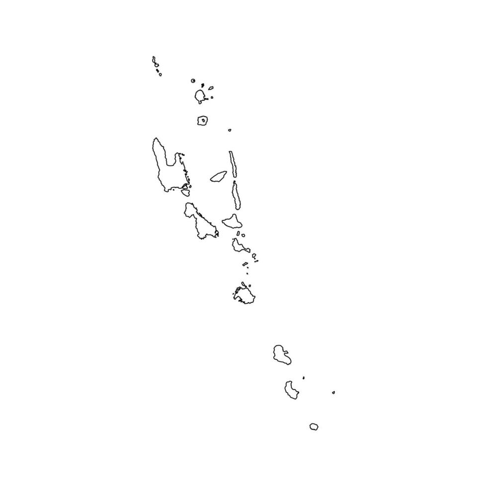 Vektor isoliert vereinfacht Illustration Symbol mit schwarz Linie Silhouette von Vanuatu Karte. Weiß Hintergrund