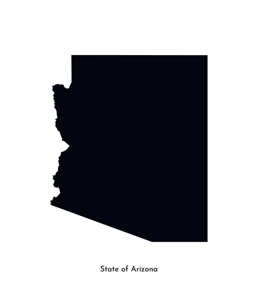 Vektor isoliert vereinfacht Illustration Symbol mit schwarz Karte Silhouette von Zustand von Arizona, USA. Weiß Hintergrund