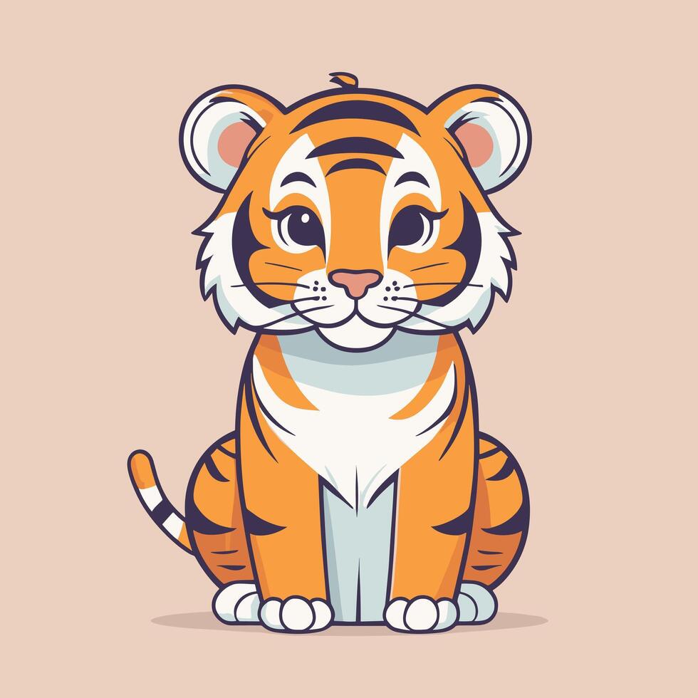 tiger tecknad serie illustration klämma konst vektor design