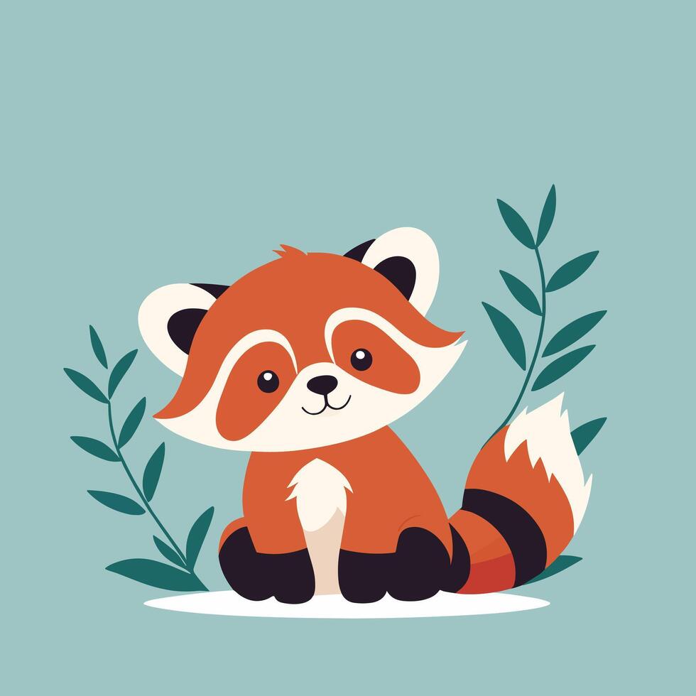 röd panda tecknad serie illustration klämma konst vektor design