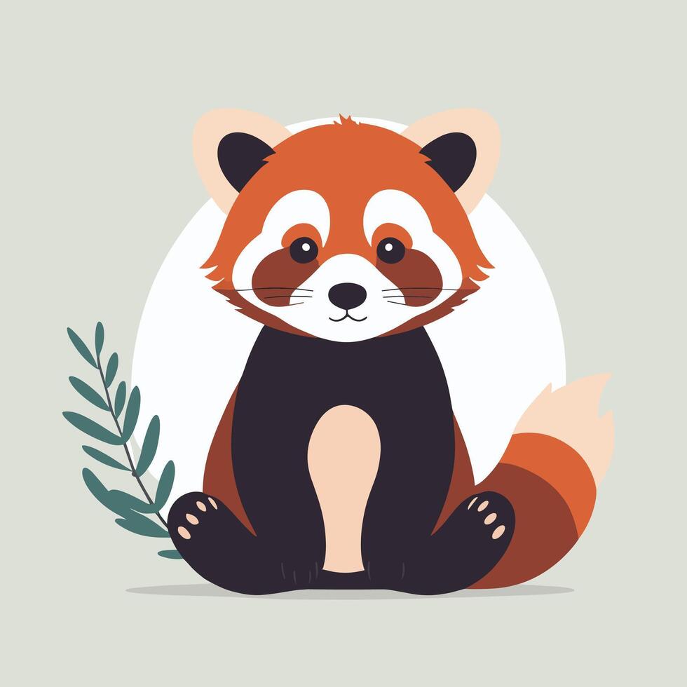 röd panda tecknad serie illustration klämma konst vektor design