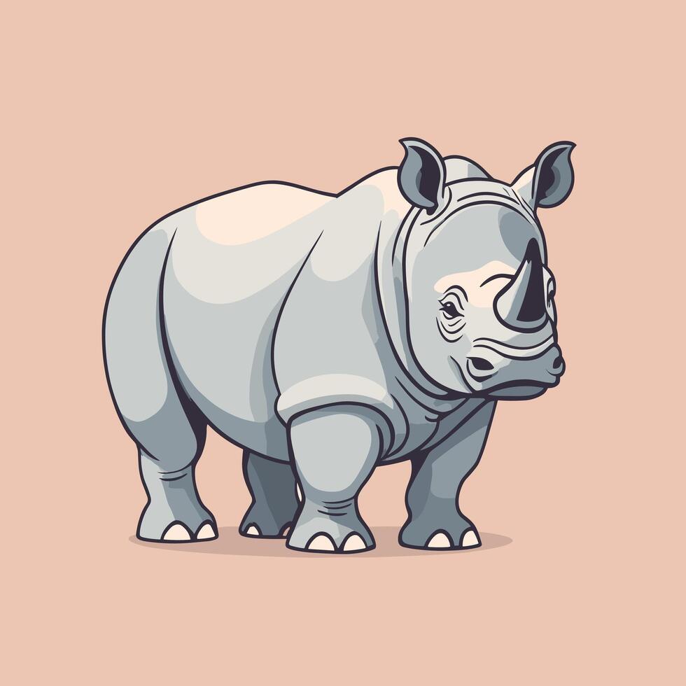 ai generiert Nashorn Karikatur Illustration Clip Kunst Vektor Design