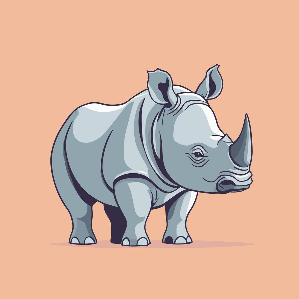 ai generiert Nashorn Karikatur Illustration Clip Kunst Vektor Design