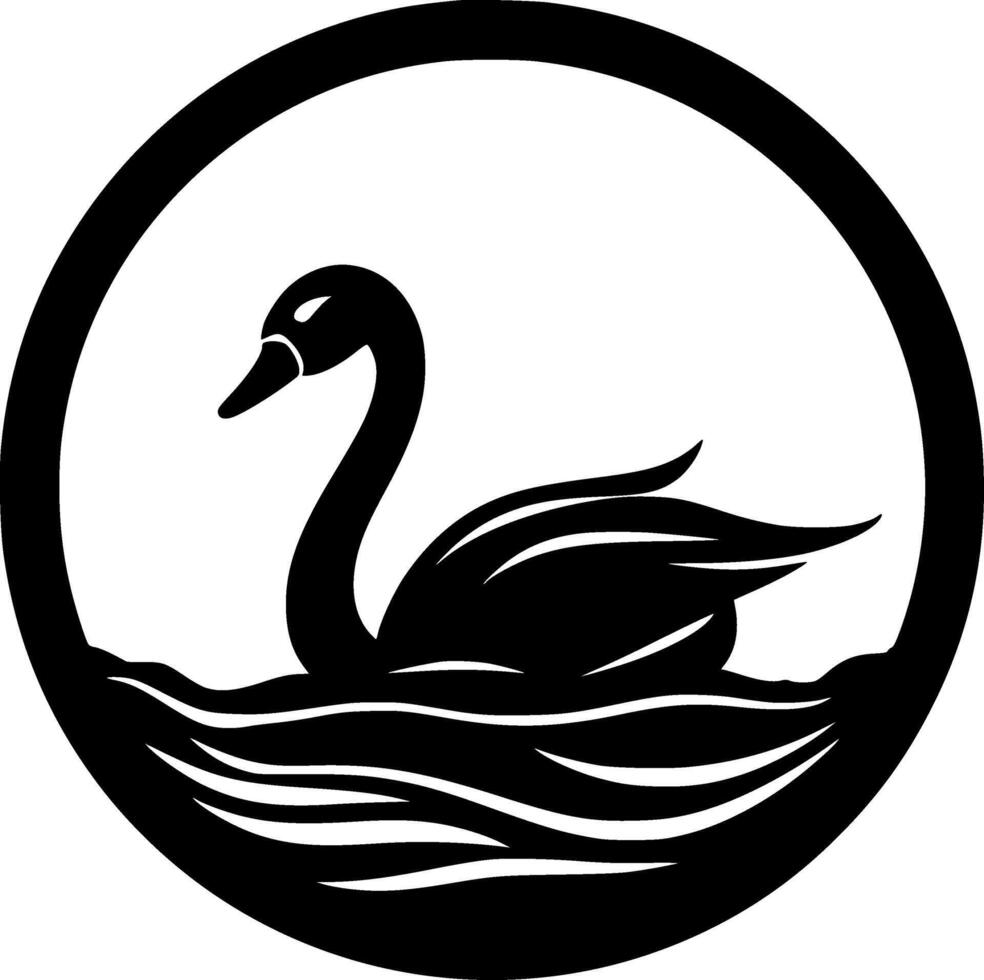 Schwan - - schwarz und Weiß isoliert Symbol - - Vektor Illustration