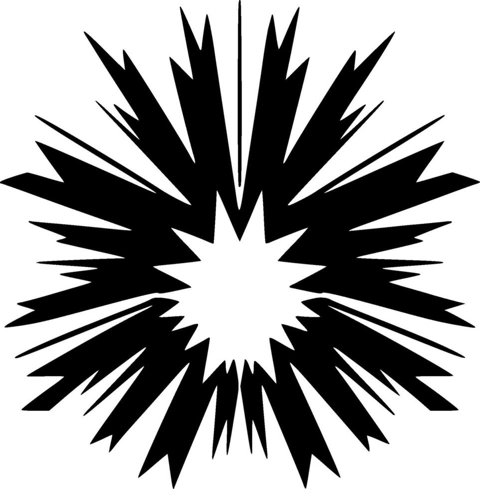 explosion - svart och vit isolerat ikon - vektor illustration