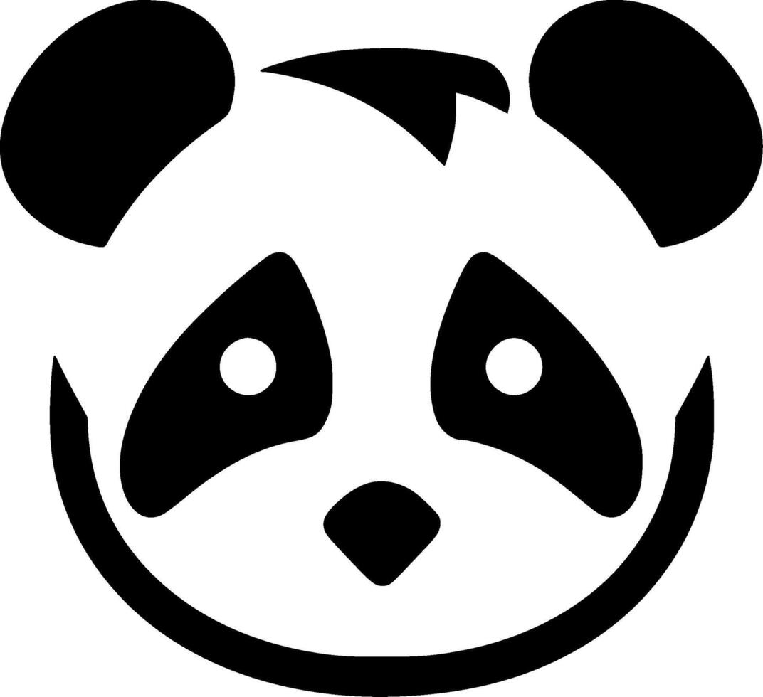 panda - minimalistisk och platt logotyp - vektor illustration