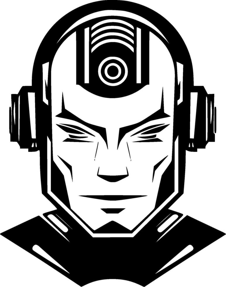 Roboter - - minimalistisch und eben Logo - - Vektor Illustration